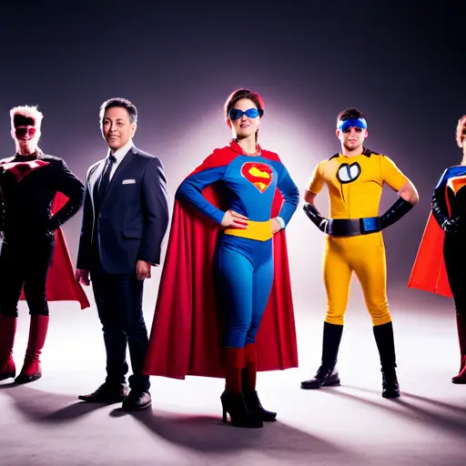 An image of a diverse group of people of all ages wearing homemade superhero costumes