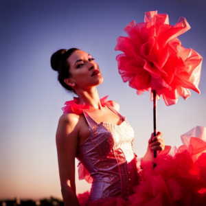 An image of a costume made from unexpected materials like plastic bags, bubble wrap, and metal wire