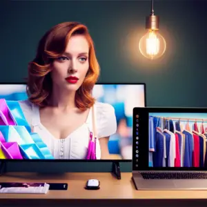 An image of a computer screen with multiple open tabs showing different e-commerce platforms for costume sales, with colorful and eye-catching product images displayed on the screen